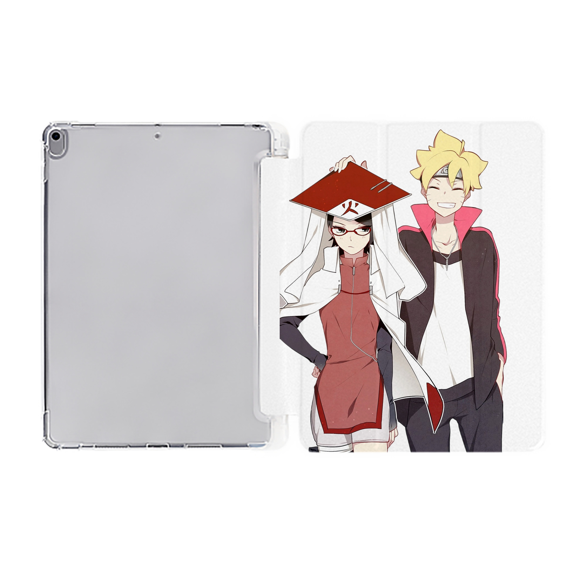 （画像用） NARUTO -ナルト- うちは サラダ Uchiha Sarada IPad ケース ペン収納付き 三つ折りスタンド PUレザー×シリコン 対応機種9.5/10.5/10.9インチ